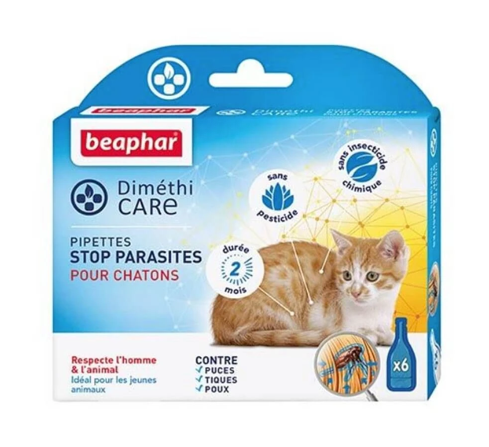 Beaphar Diméthicare Stop Parasites 6 Pipettes Pour Chatons 3 Beaphar Diméthicare Stop Parasites 6 Pipettes Pour Chatons