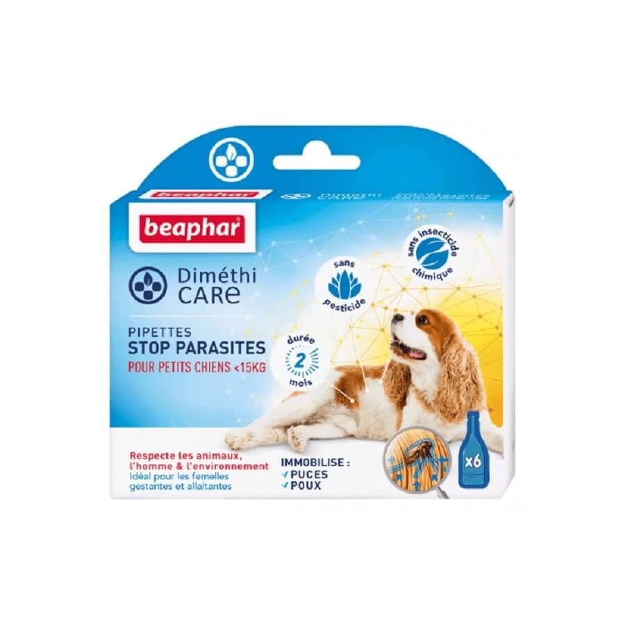 Beaphar Diméthicare Stop Parasites 6 Pipettes Pour Petit Chien <15 Kg 3 Beaphar Diméthicare Stop Parasites 6 Pipettes Pour Petit Chien <15 Kg