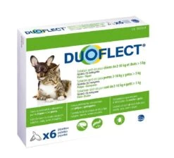 Duoflect Chien 2-10 Kg Et Chat > 5kg 6 Pipettes - 12 Mois