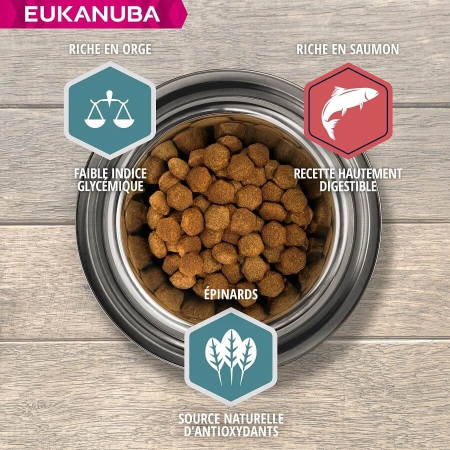 Eukanuba Chien Adulte Petite Et Moyenne Race Saumon & Orge 12 Kg – Image 3