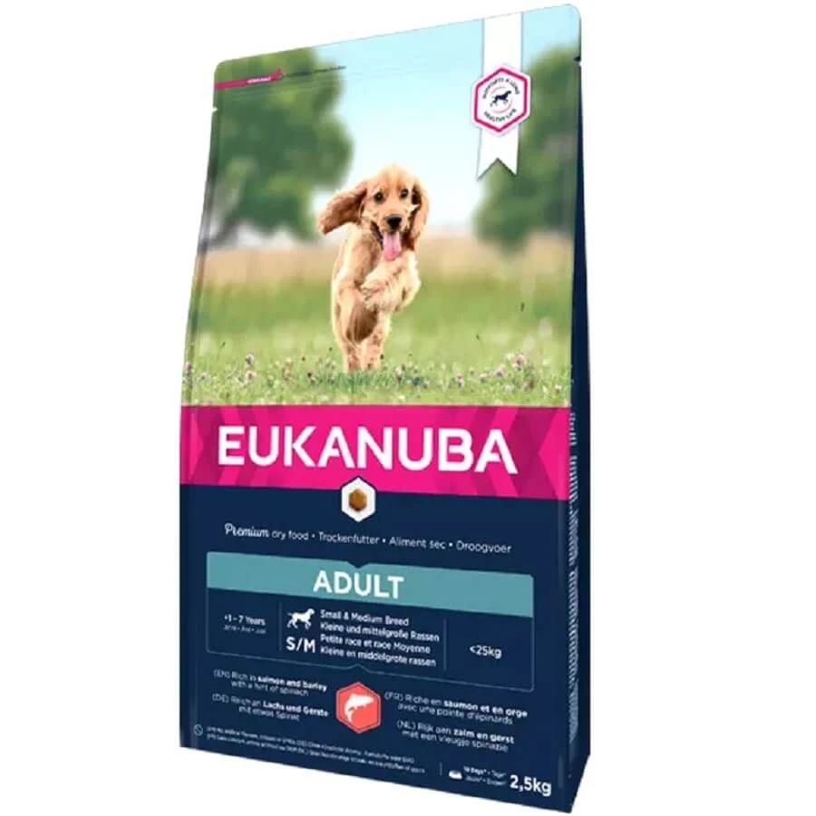Eukanuba Chien Adulte Petite Et Moyenne Race Saumon & Orge 12 Kg