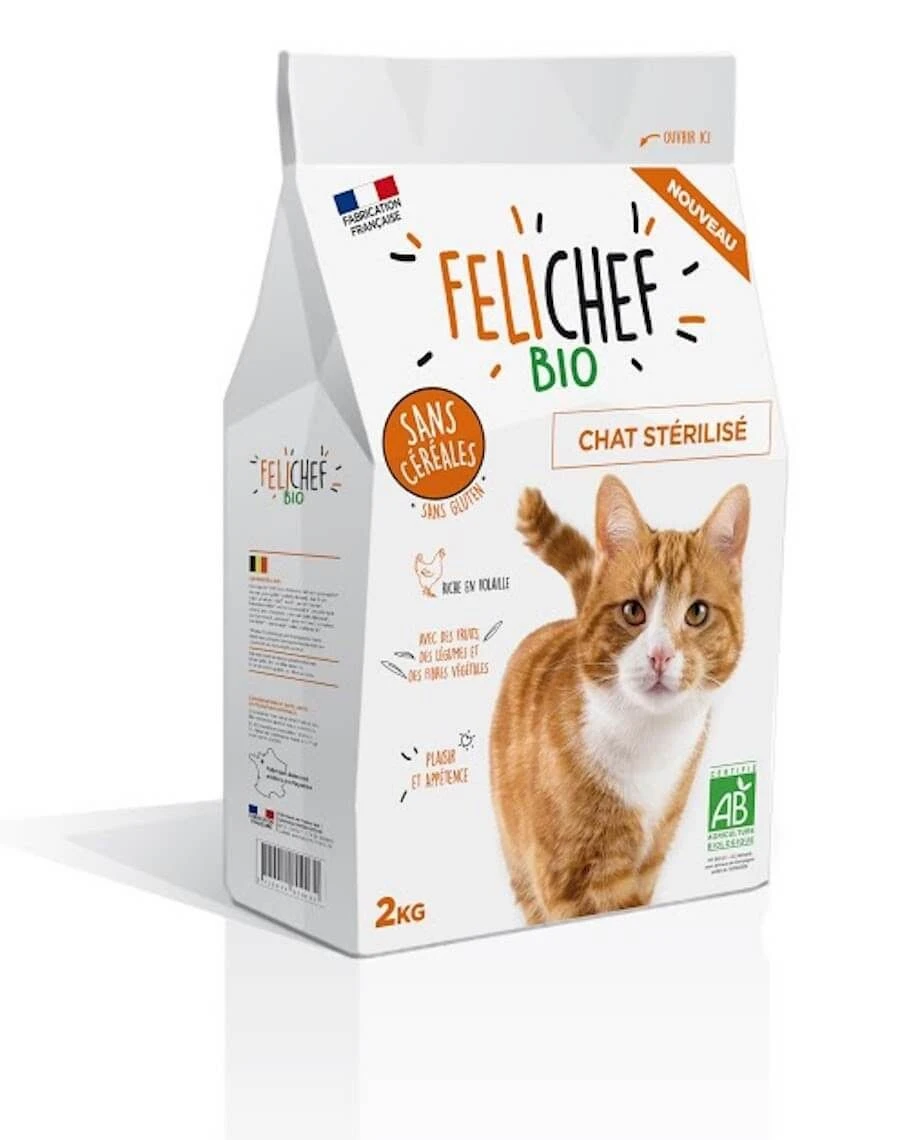 Felichef Croquettes BIO Sans Céréales, Sans Gluten Chat Stérilisé 2 Kg 3 Felichef Croquettes BIO Sans Céréales, Sans Gluten Chat Stérilisé 2 Kg