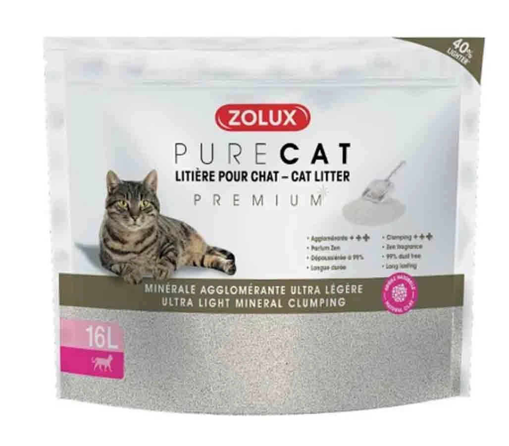 Zolux PURECAT Litière Minérale Agglomérante Premium Pour Chat 16 L 3 Zolux PURECAT Litière Minérale Agglomérante Premium Pour Chat 16 L